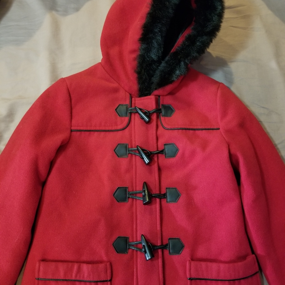 KC Creations Red, Girl's Pea Coat